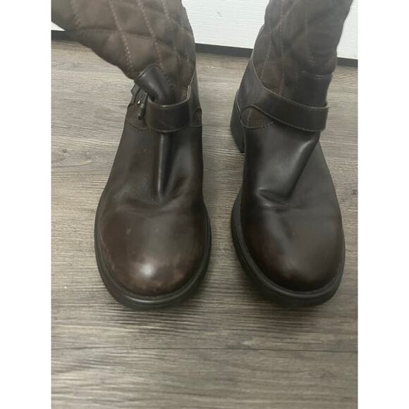 Aquatalia Sherry Brown Leather/Quilted Mid-calf Moto Winter Boot - Picture 7 of 7